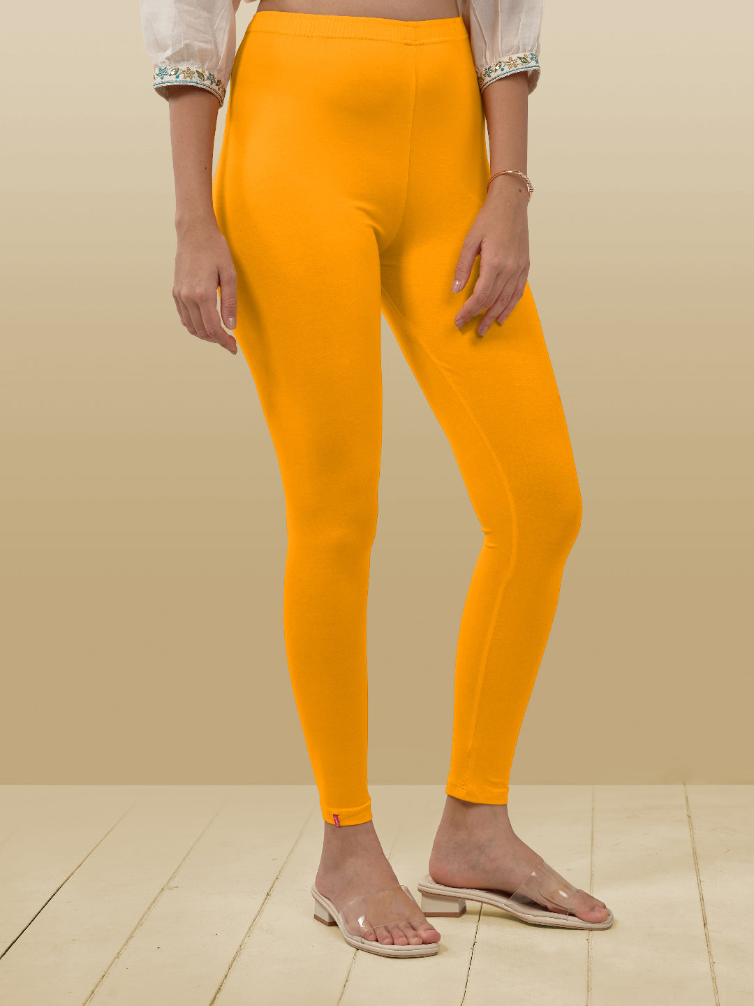 Yellow Ankle Length Leggings