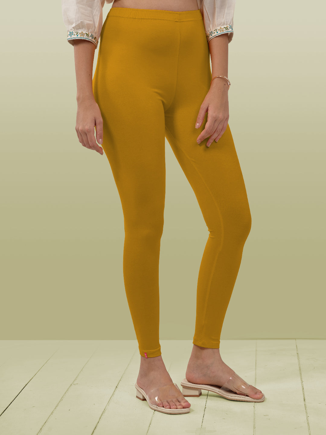 Yellow Ankle Length Leggings