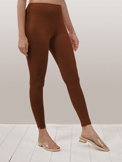 Brown Ankle Length Leggings