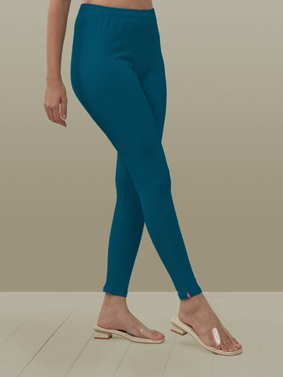 Blue Ankle Length Leggings