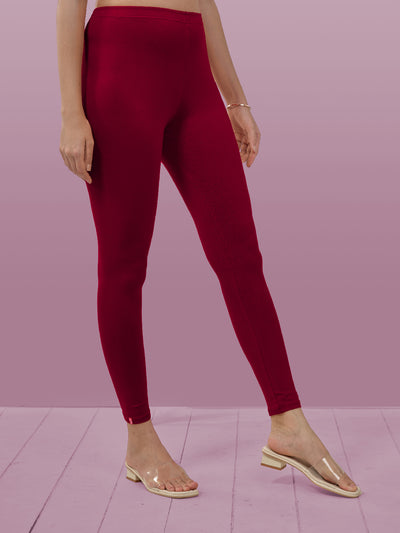 Dark Pink Ankle Length Leggings