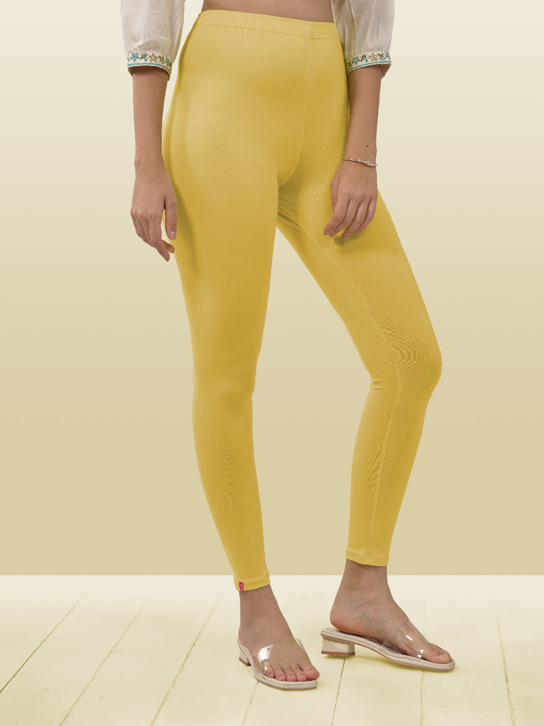 Yellow Ankle Length Leggings