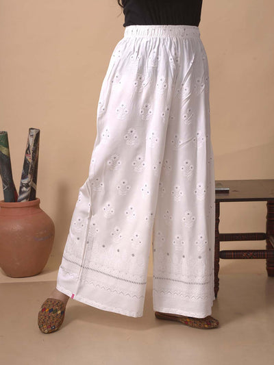 White Chikankari Palazzo