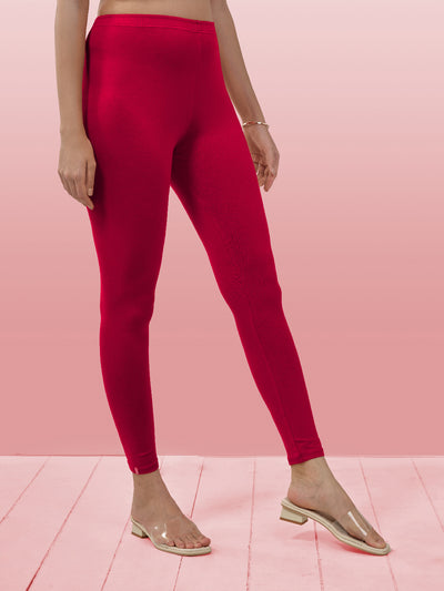 Dark Pink Ankle Length Leggings