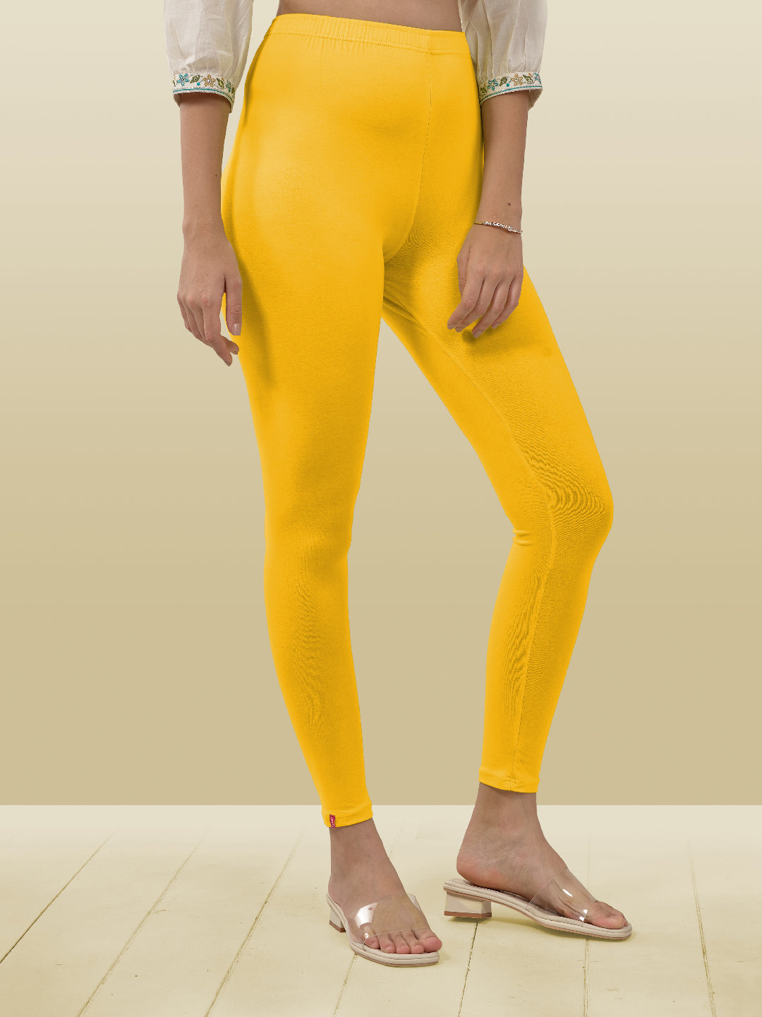 Yellow Ankle Length Leggings