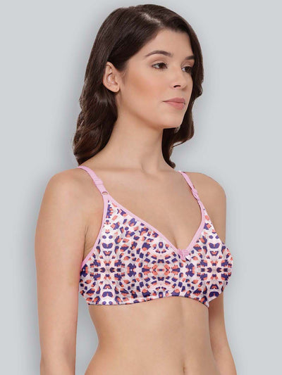 Pink Printed Floretta Encircled Non-Padded T-shirt Bra #513