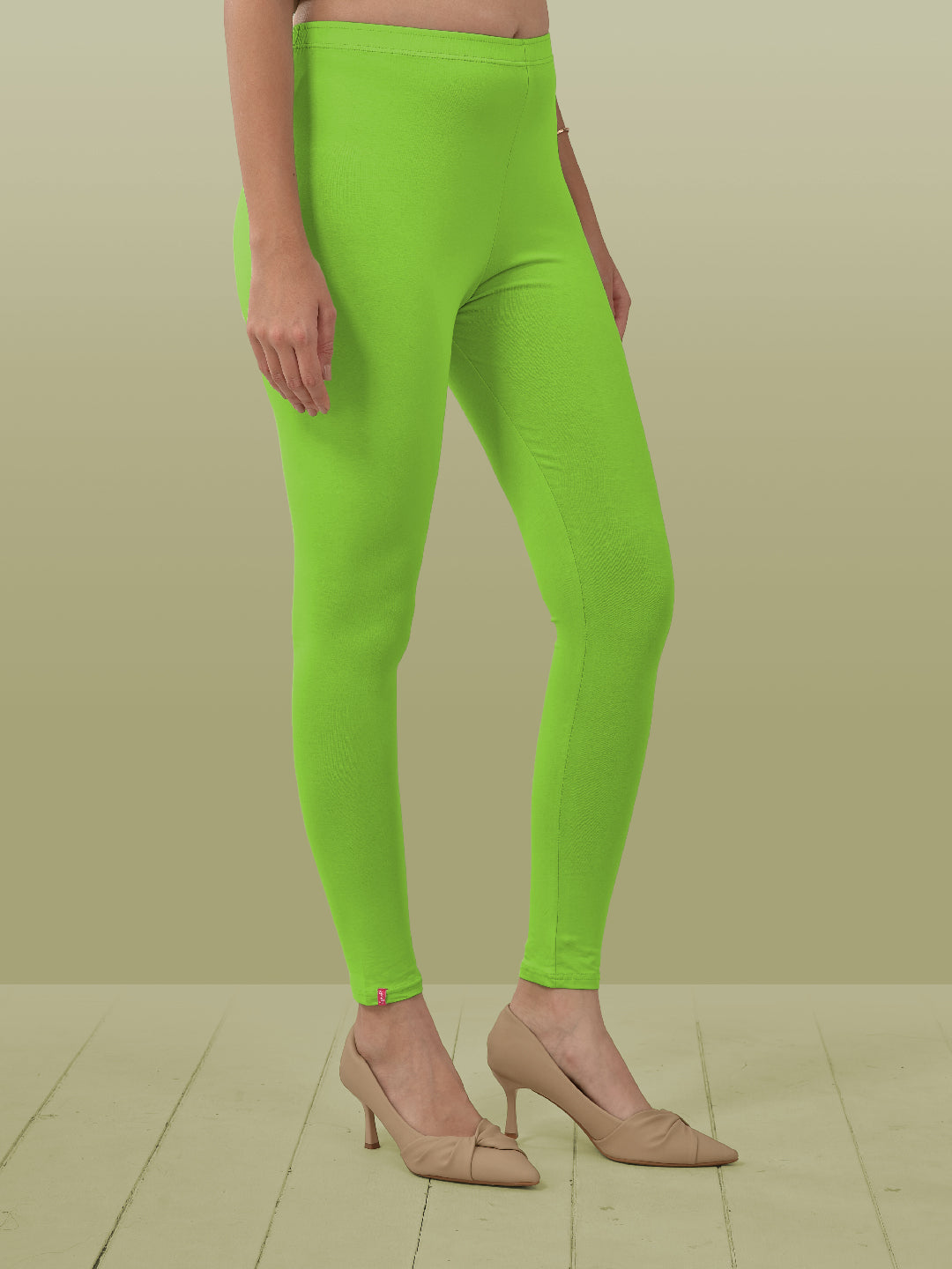 Green Ankle Length Leggings