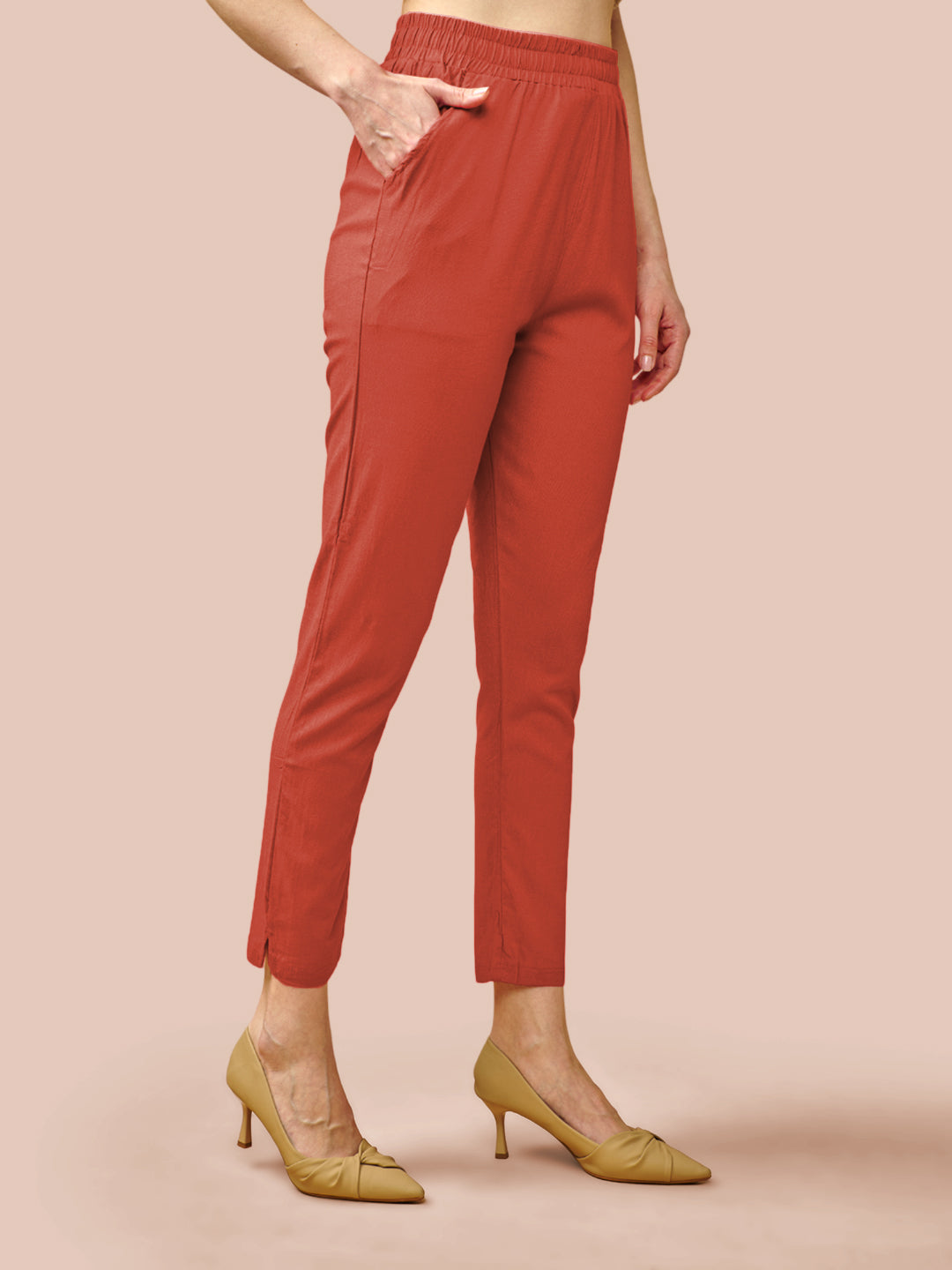 Red Cotton Pant