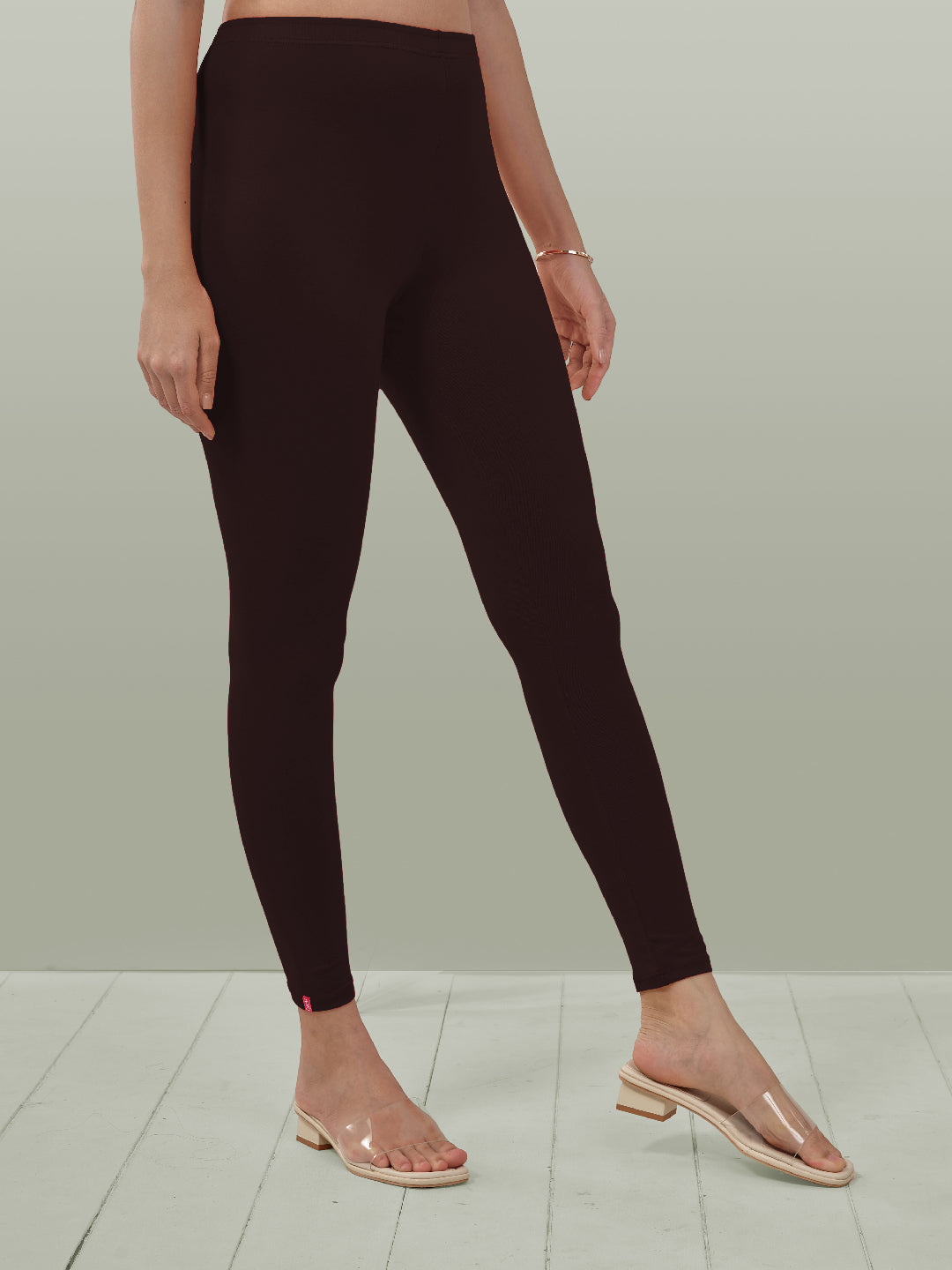 Brown Ankle Length Leggings