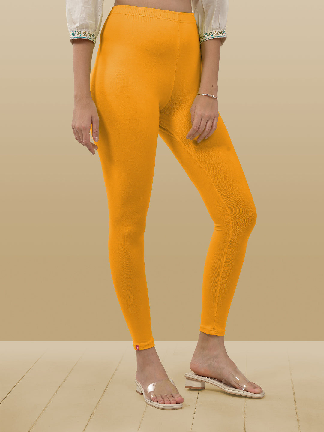 Yellow Ankle Length Leggings