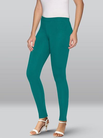 Blue Green Viscose Ankle Length Leggings