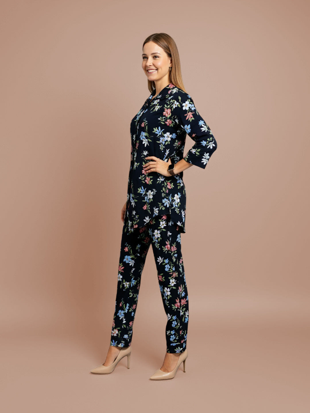 Lyra Women's Printed Premium Rayon B3 Co-ord Set
