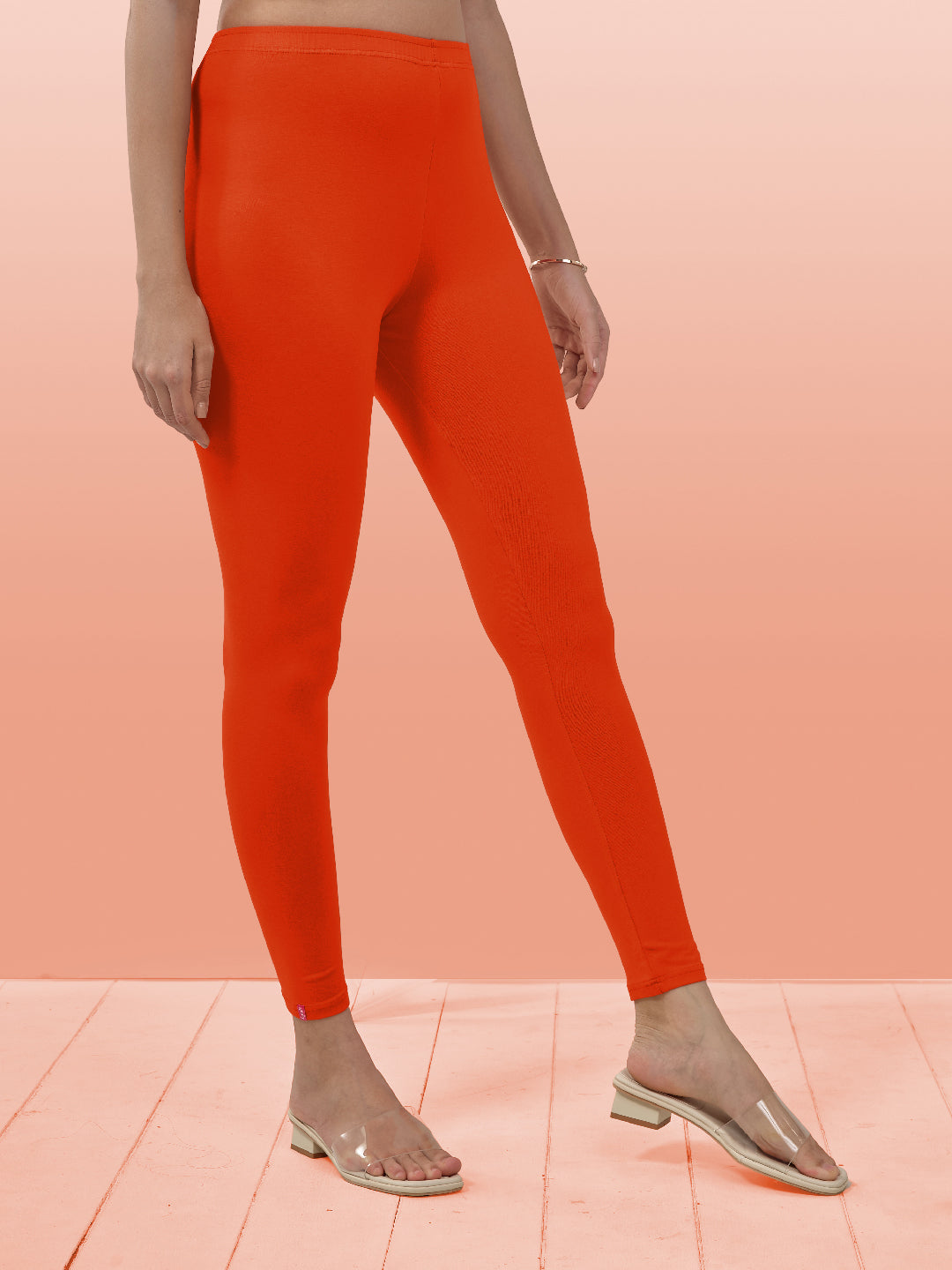 Orange Ankle Length Leggings