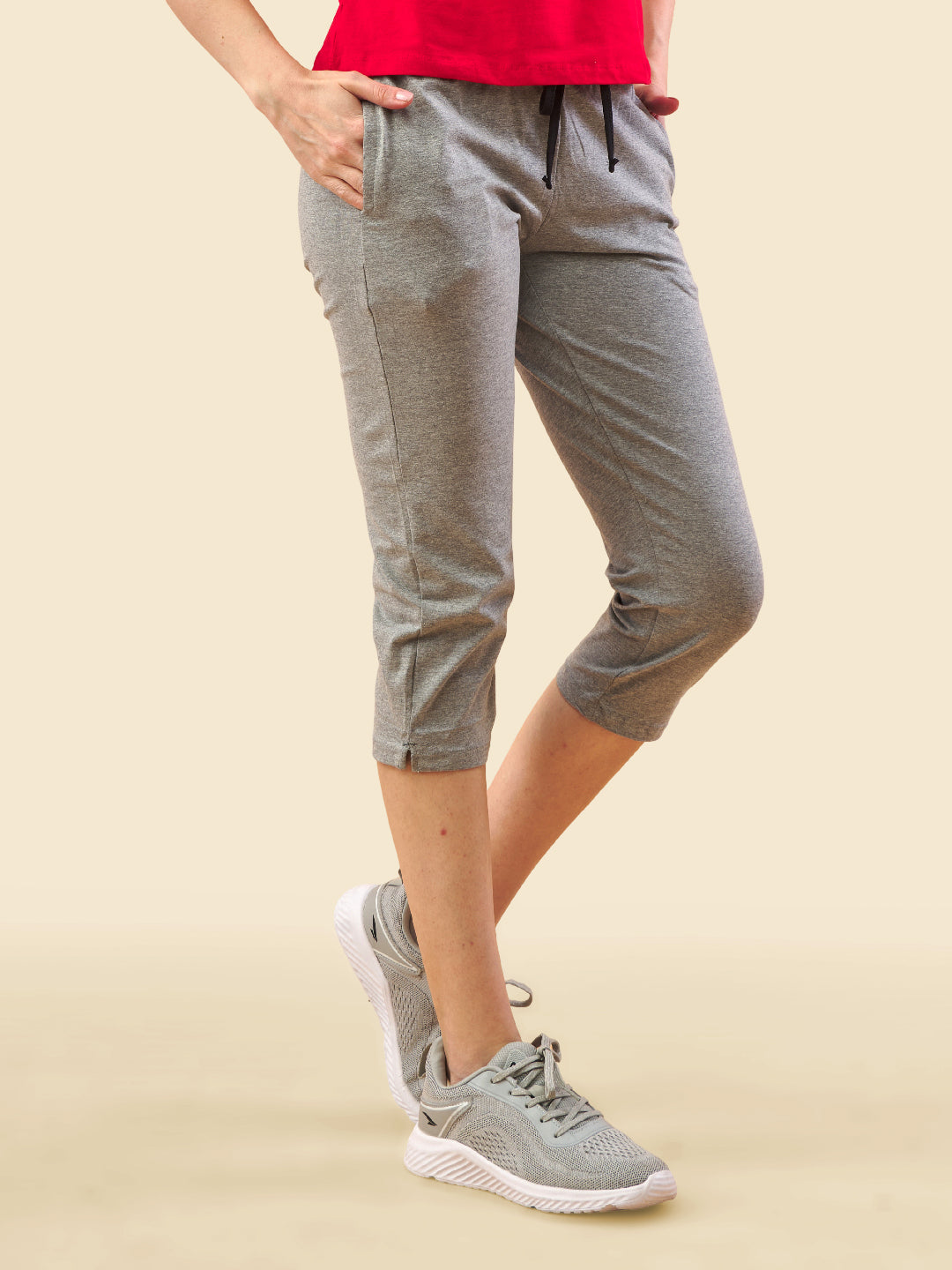 Grey 3/4 Capri Track Pant #302