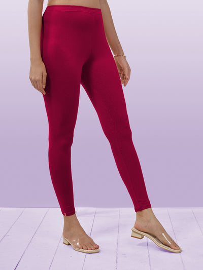 Dark Pink Ankle Length Leggings