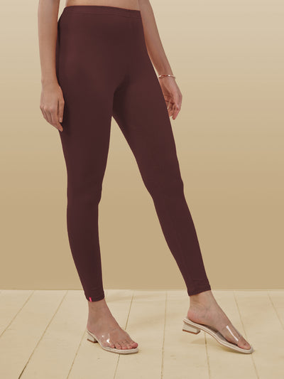 Brown Ankle Length Leggings