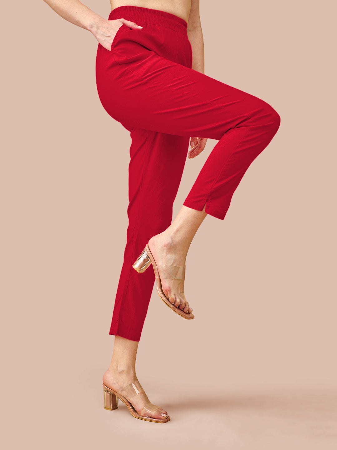 Red Cotton Pant