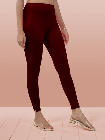 Maroon Ankle Length Leggings