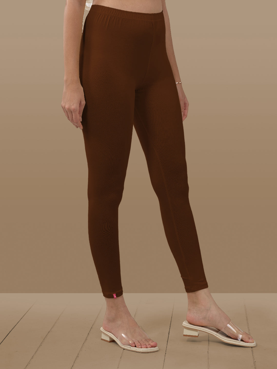 Brown Ankle Length Leggings