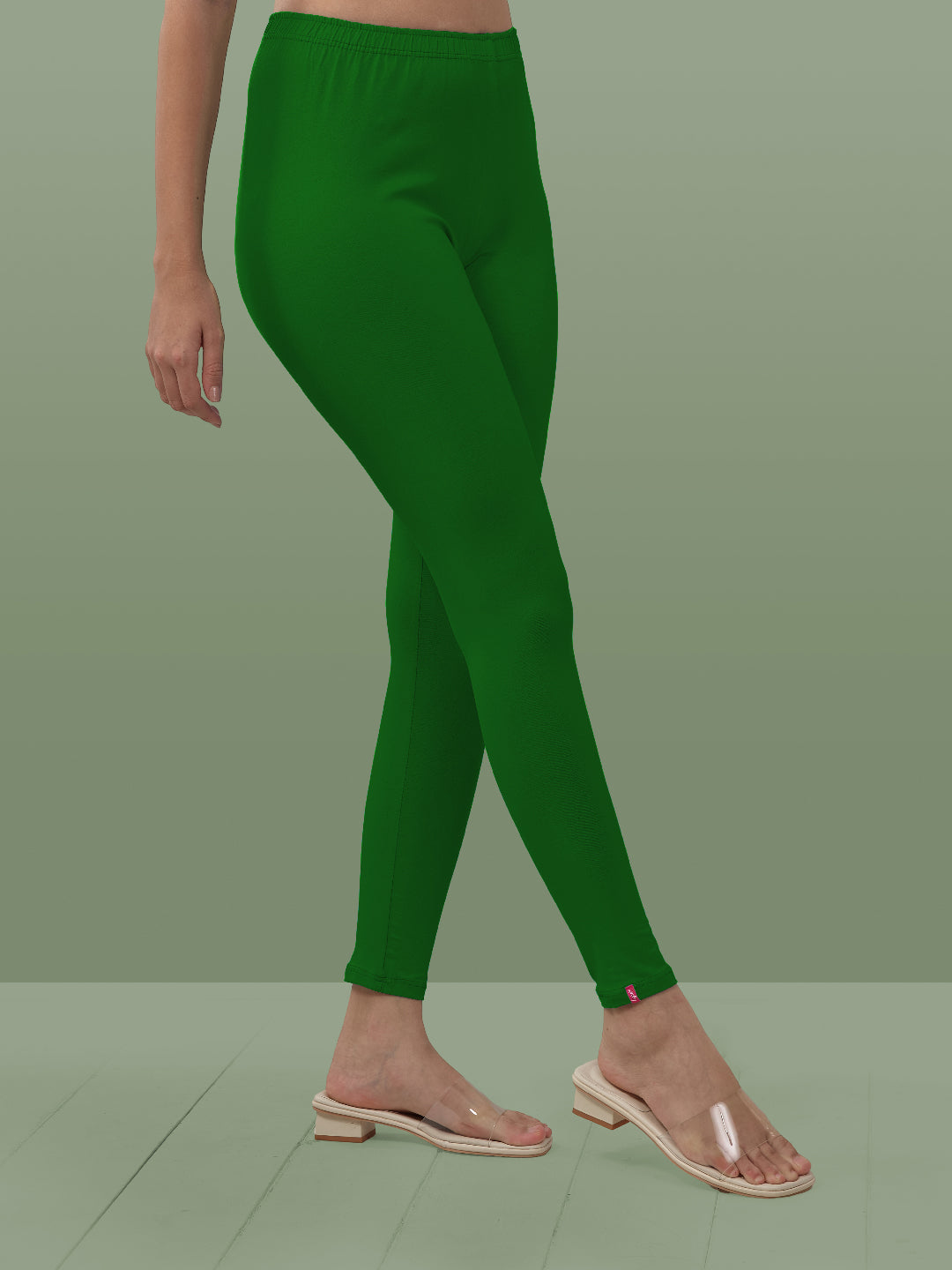 Green Ankle Length Leggings