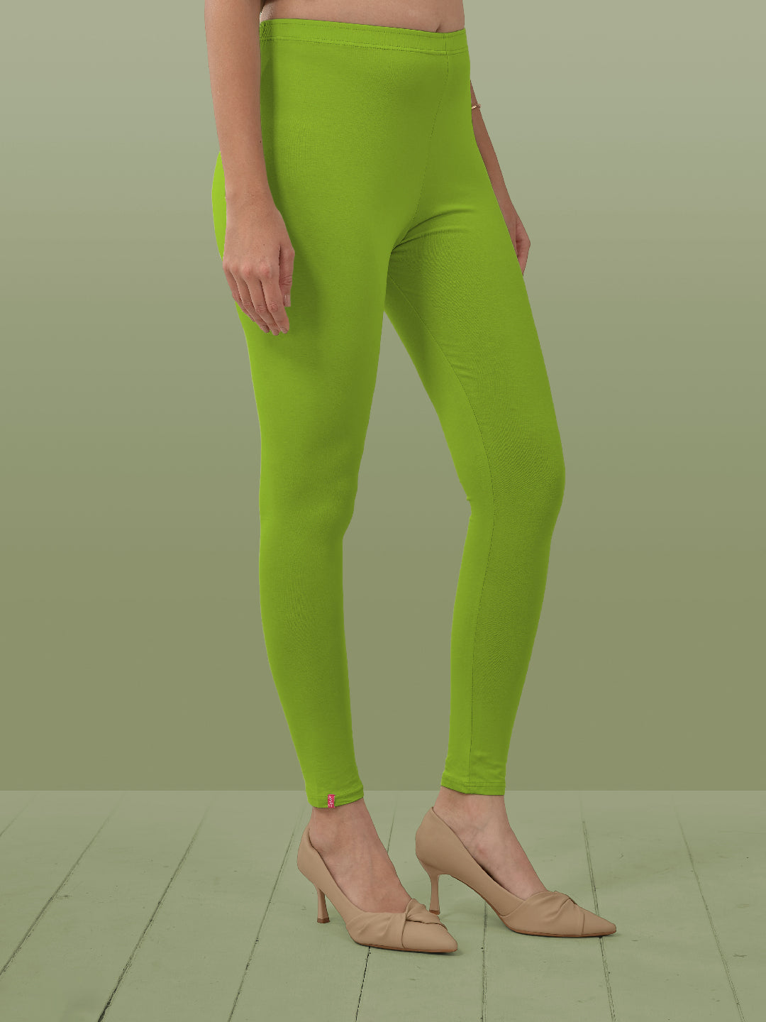 Green Ankle Length Leggings