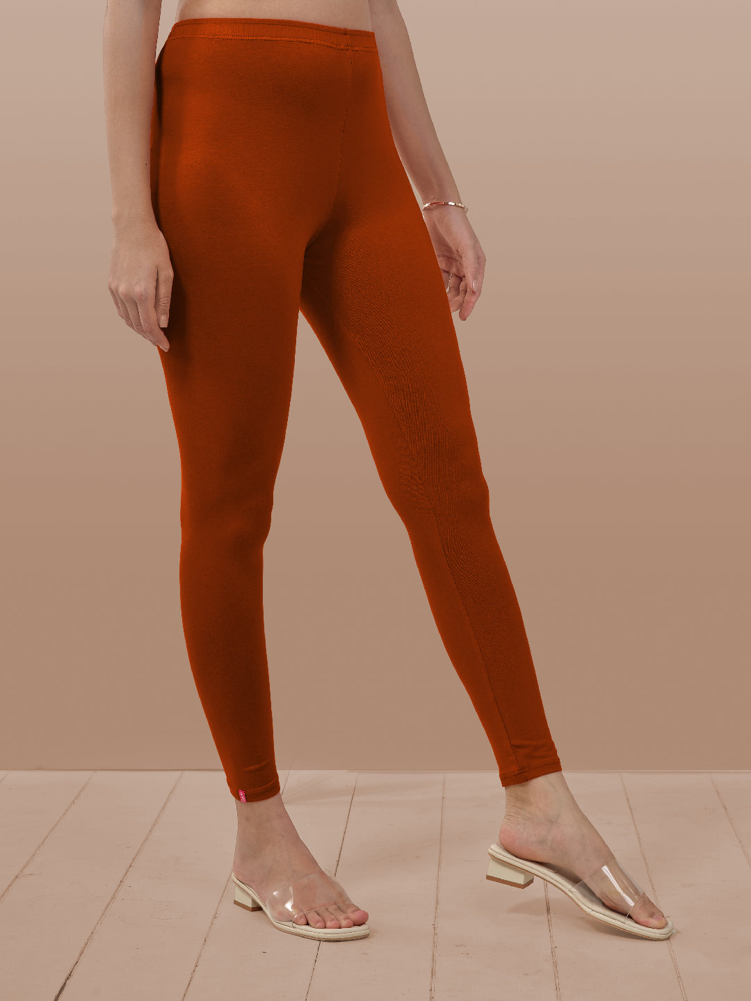 Orange Ankle Length Leggings