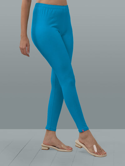 Blue Green Ankle Length Leggings