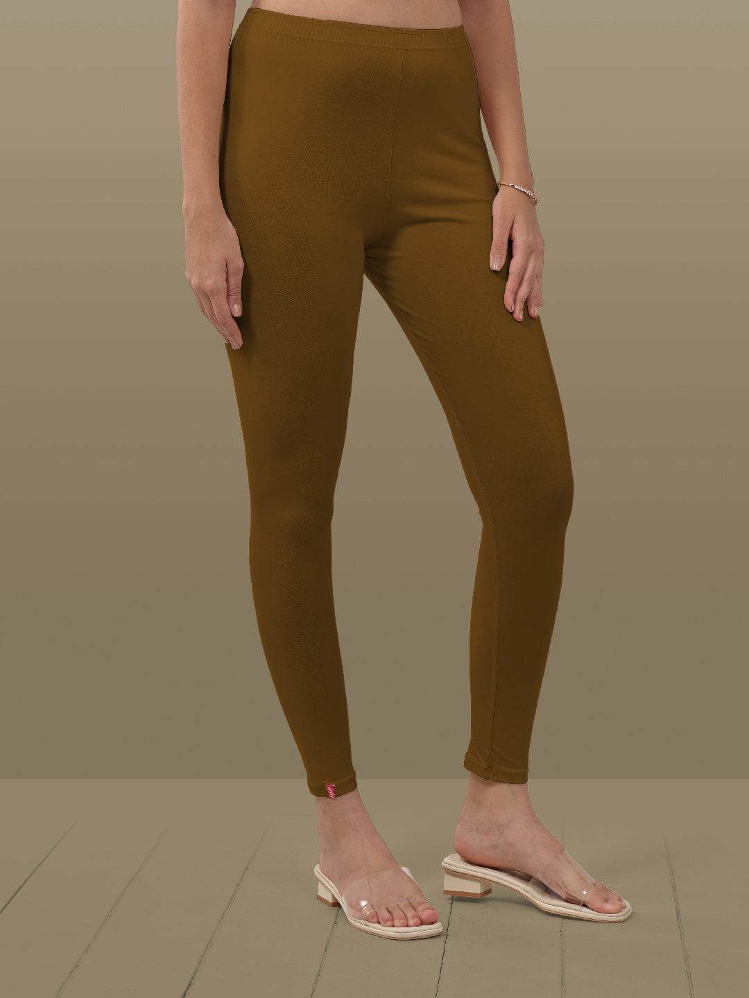 Brown Ankle Length Leggings