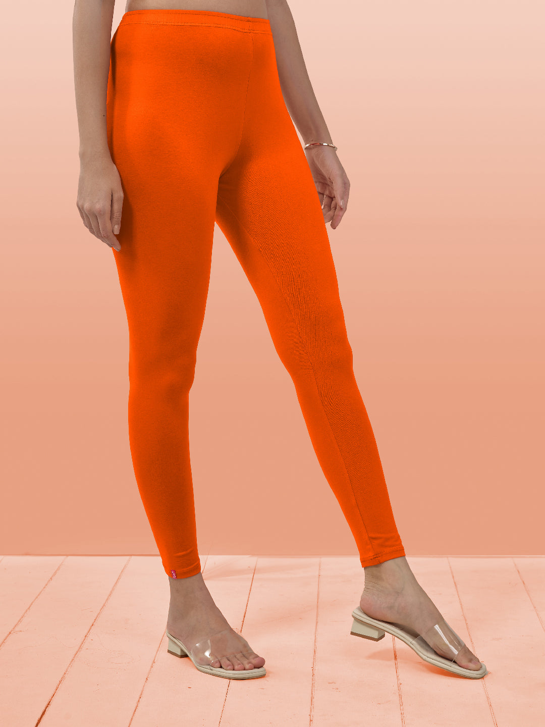 Orange Ankle Length Leggings