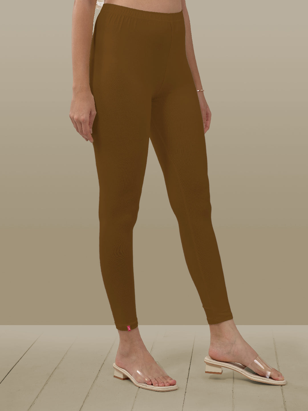 Brown Ankle Length Leggings