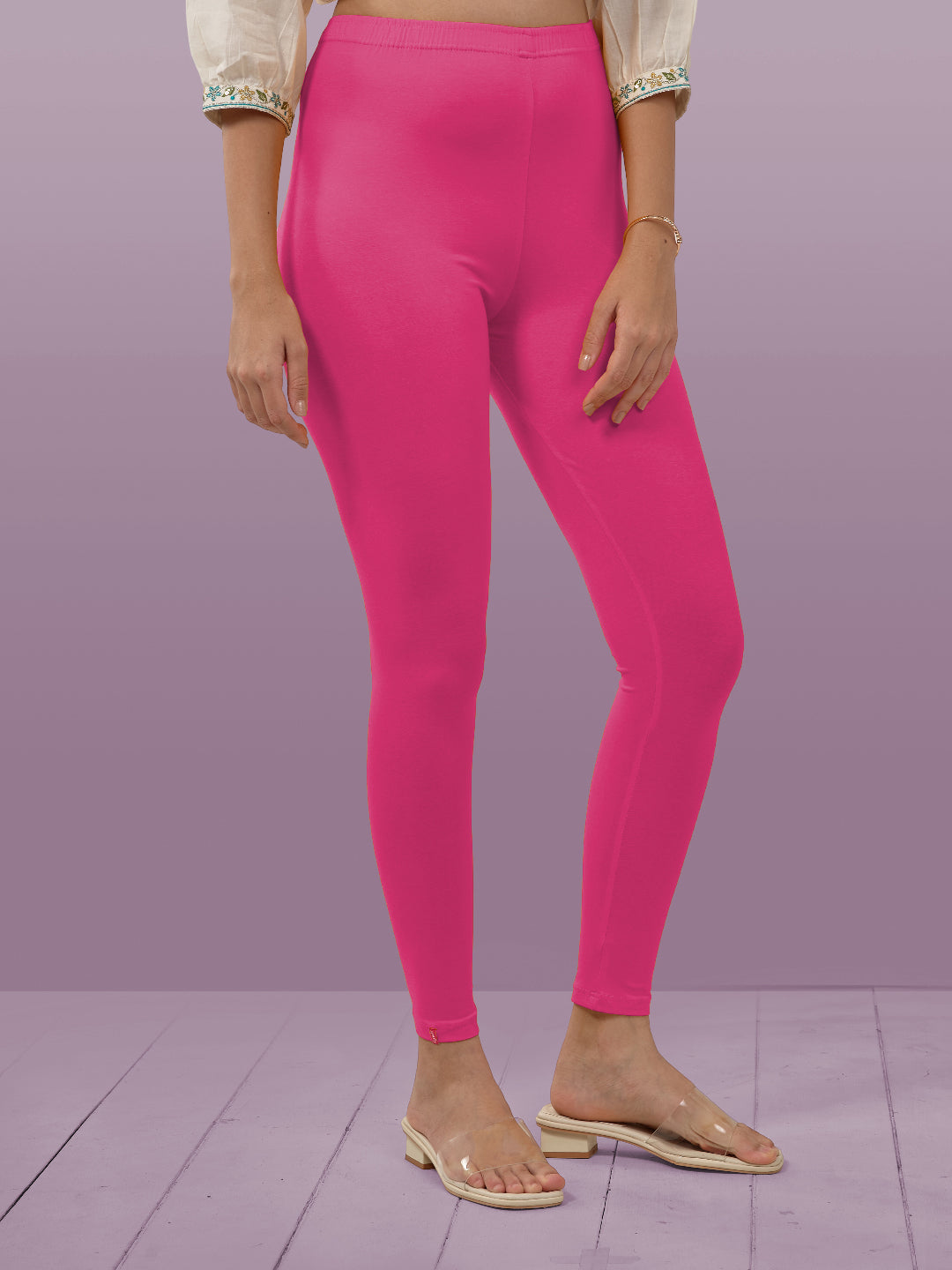 Dark Pink Ankle Length Leggings