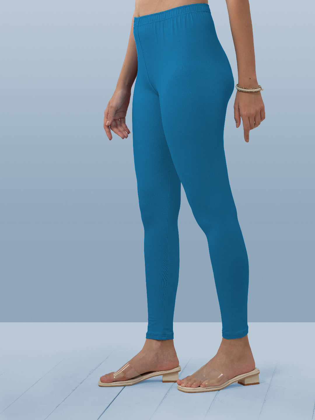 Blue Ankle Length Leggings