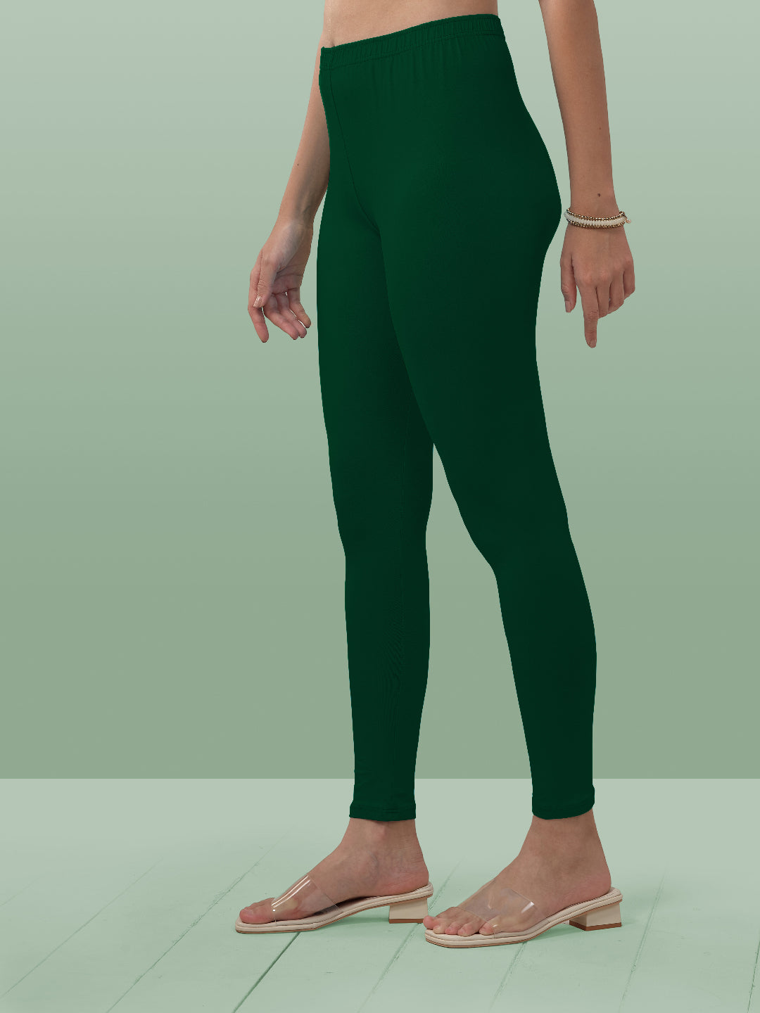 Green Ankle Length Leggings