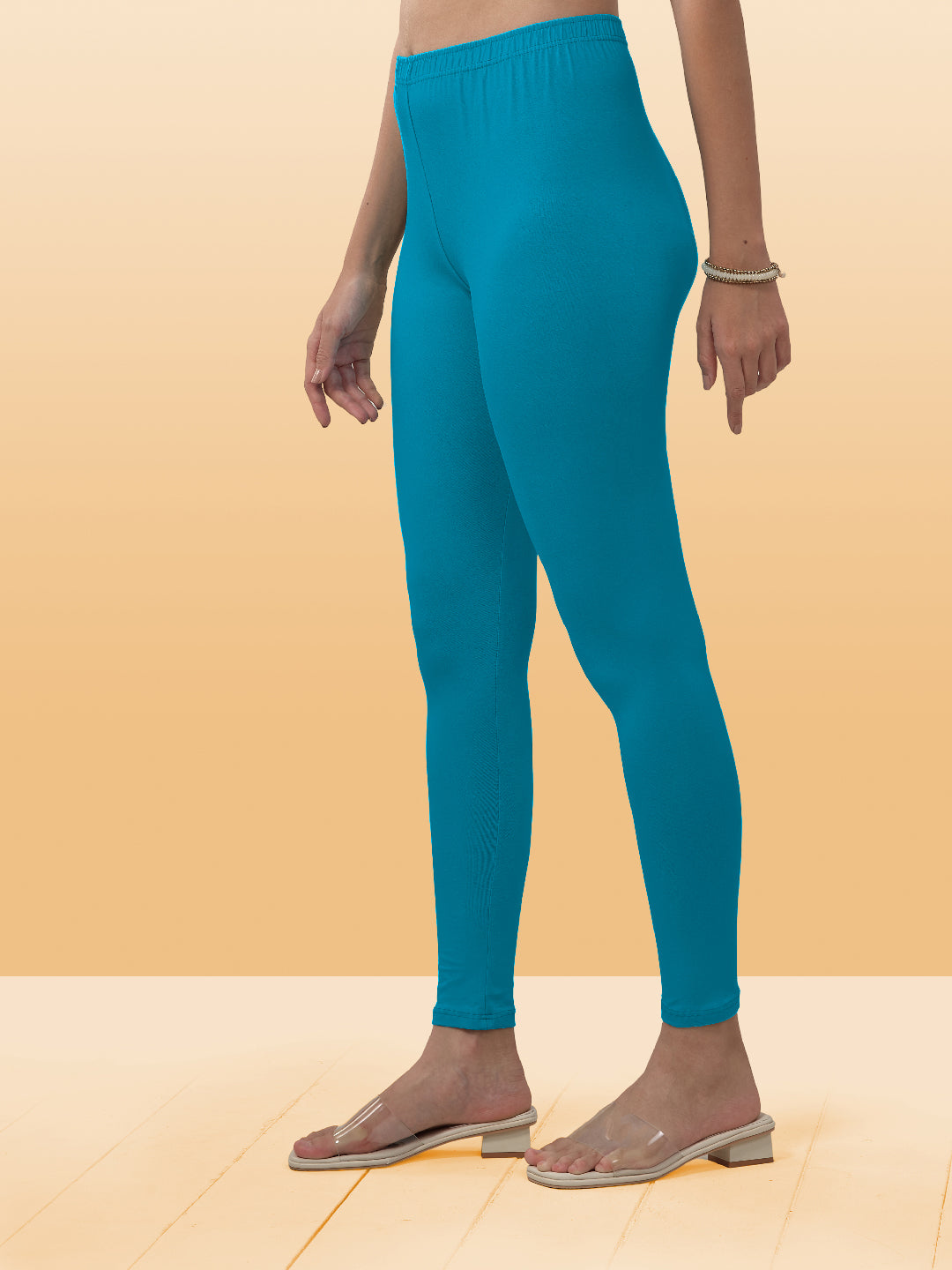 Blue Ankle Length Leggings