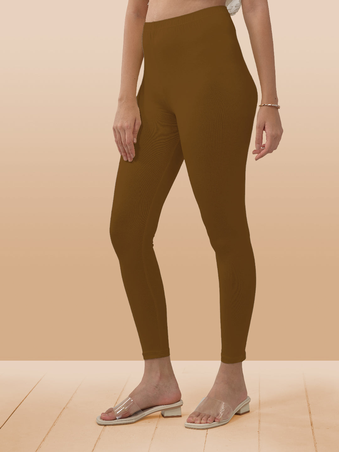 Brown Ankle Length Leggings