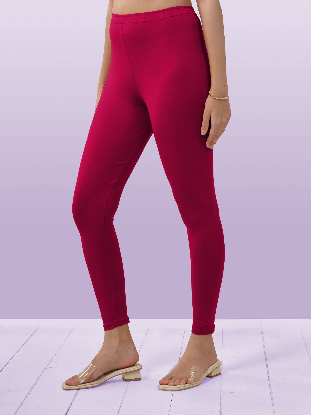 Dark Pink Ankle Length Leggings