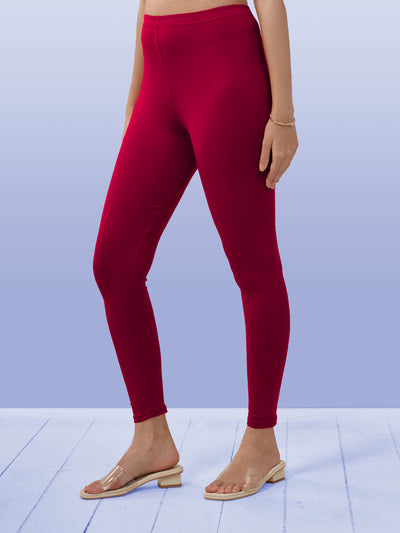 Dark Pink Ankle Length Leggings