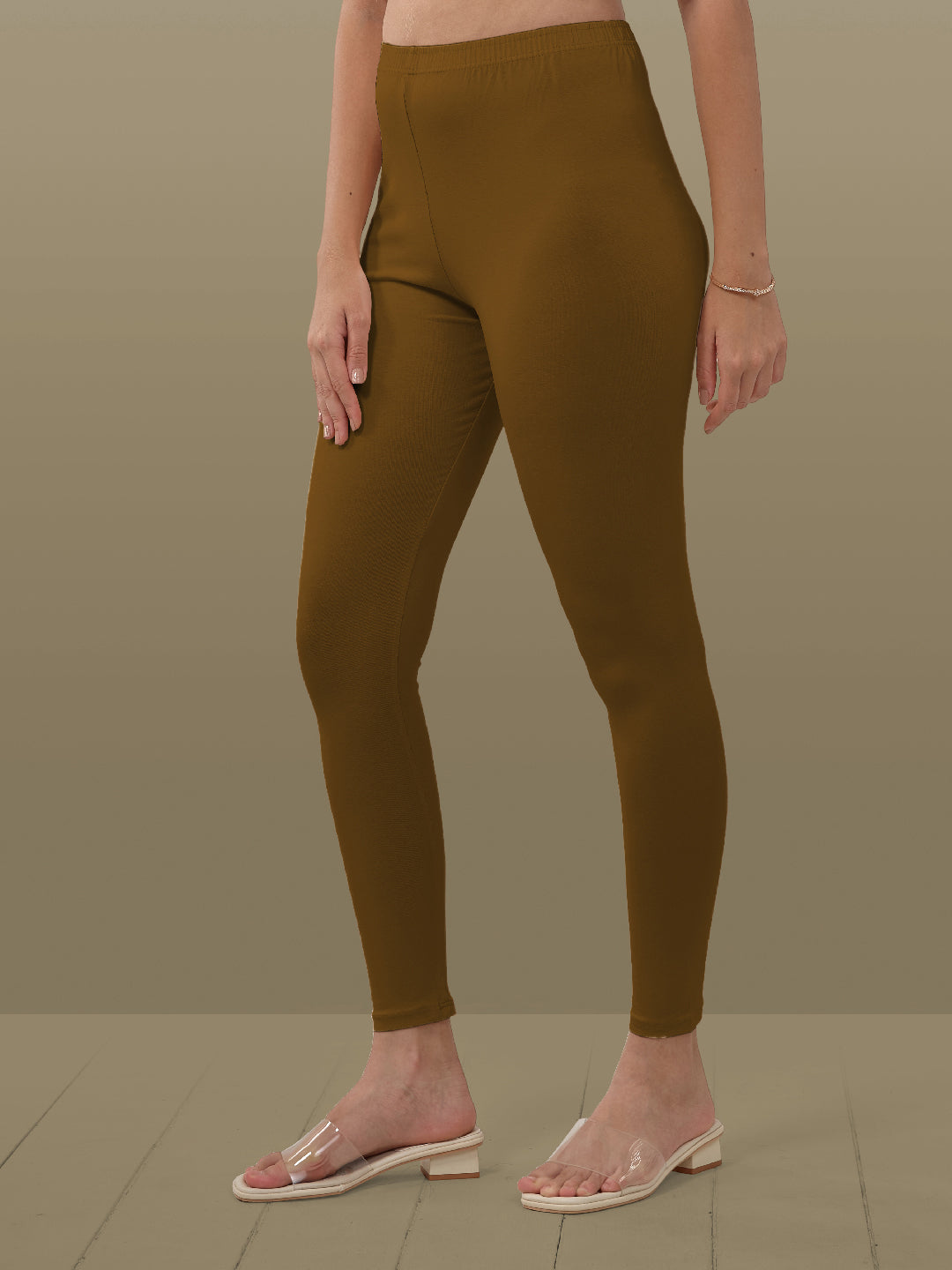 Brown Ankle Length Leggings