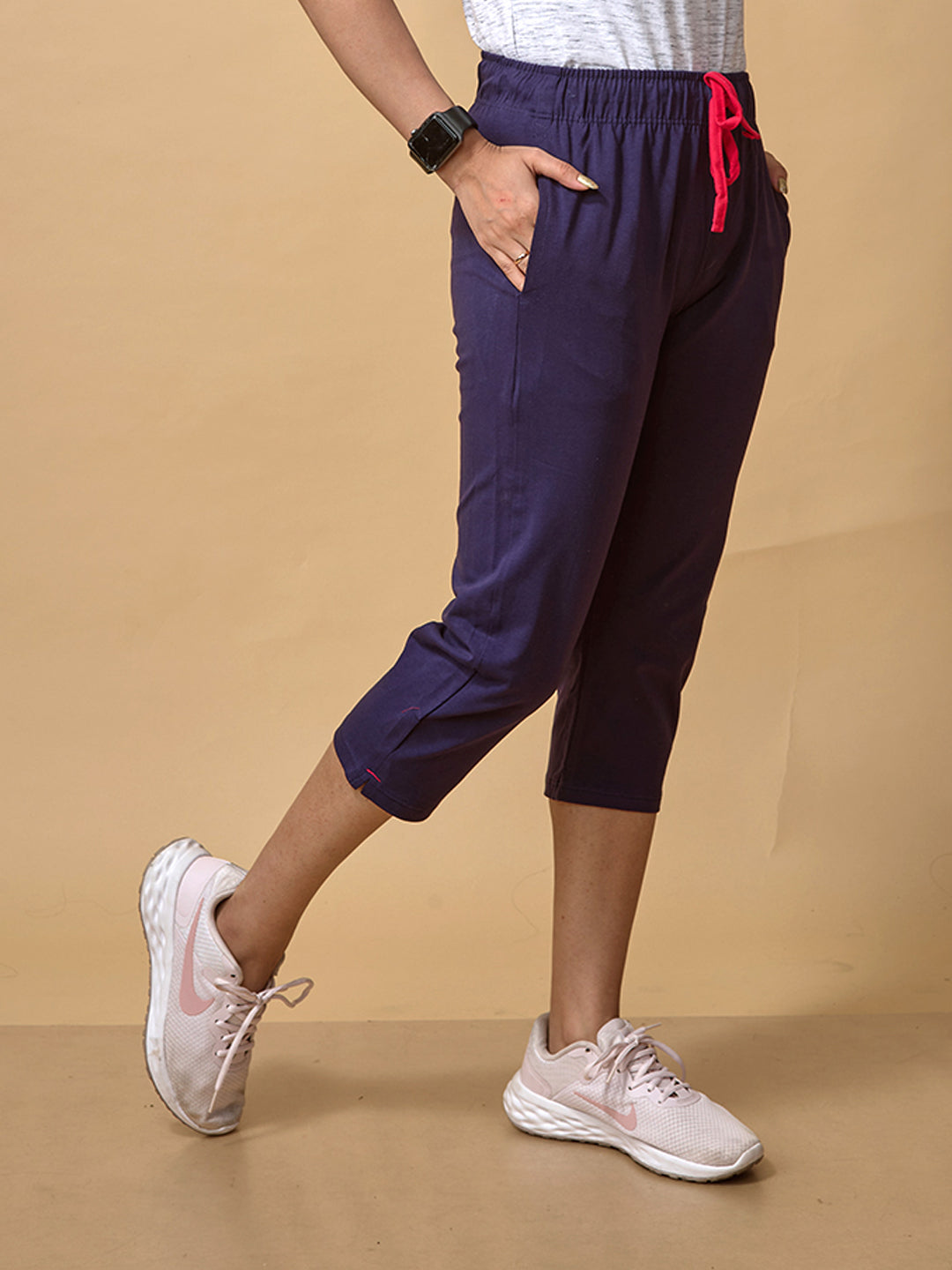 Navy 3/4 Capri Track Pant #302