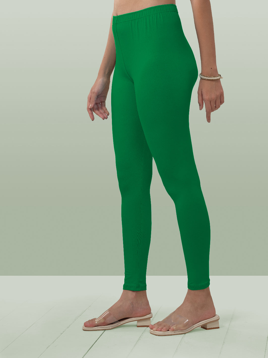 Green Ankle Length Leggings