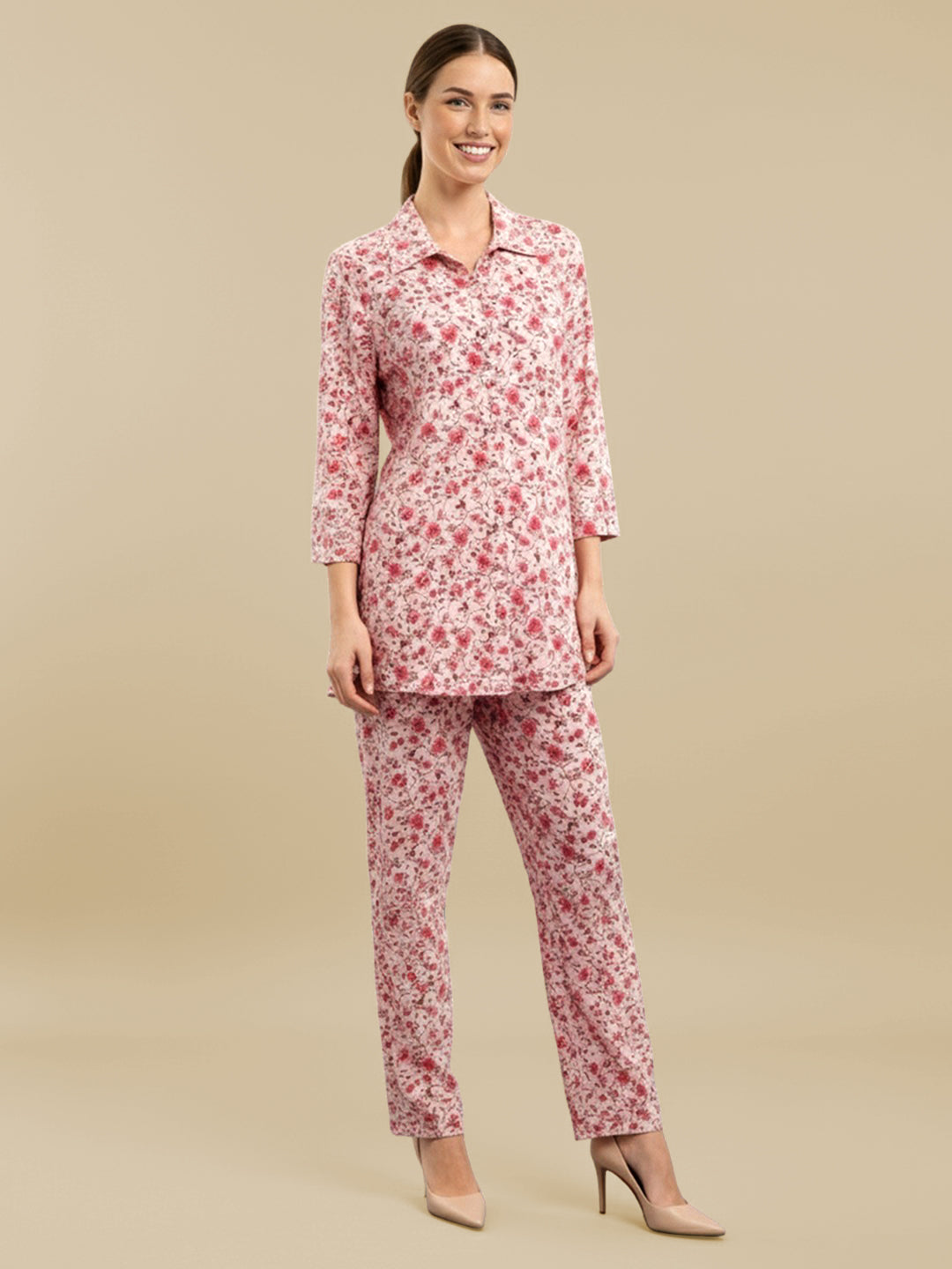 Lyra Women's Printed Premium Rayon B4 Co-ord Set