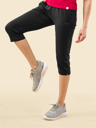 Black 3/4 Capri Track Pant #302