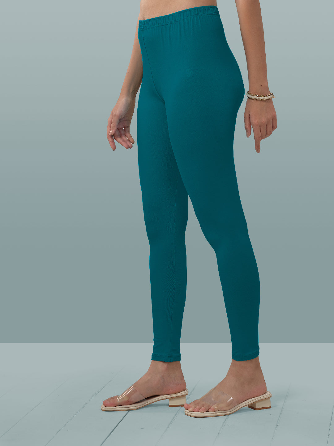 Blue Green Ankle Length Leggings