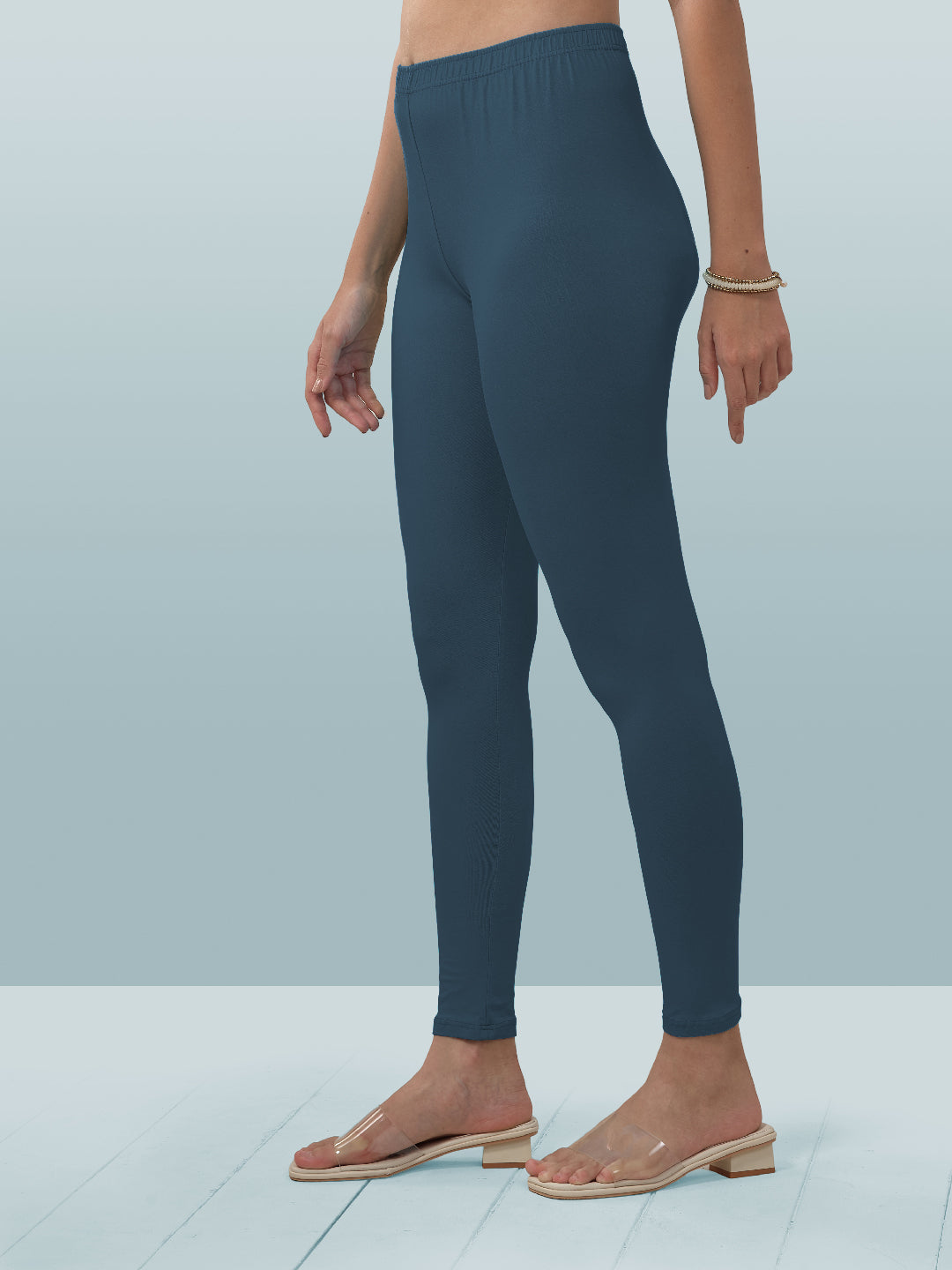 Blue Ankle Length Leggings