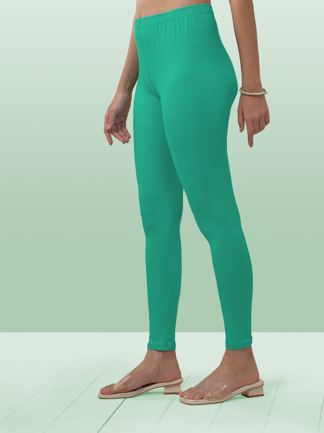 Green Ankle Length Leggings