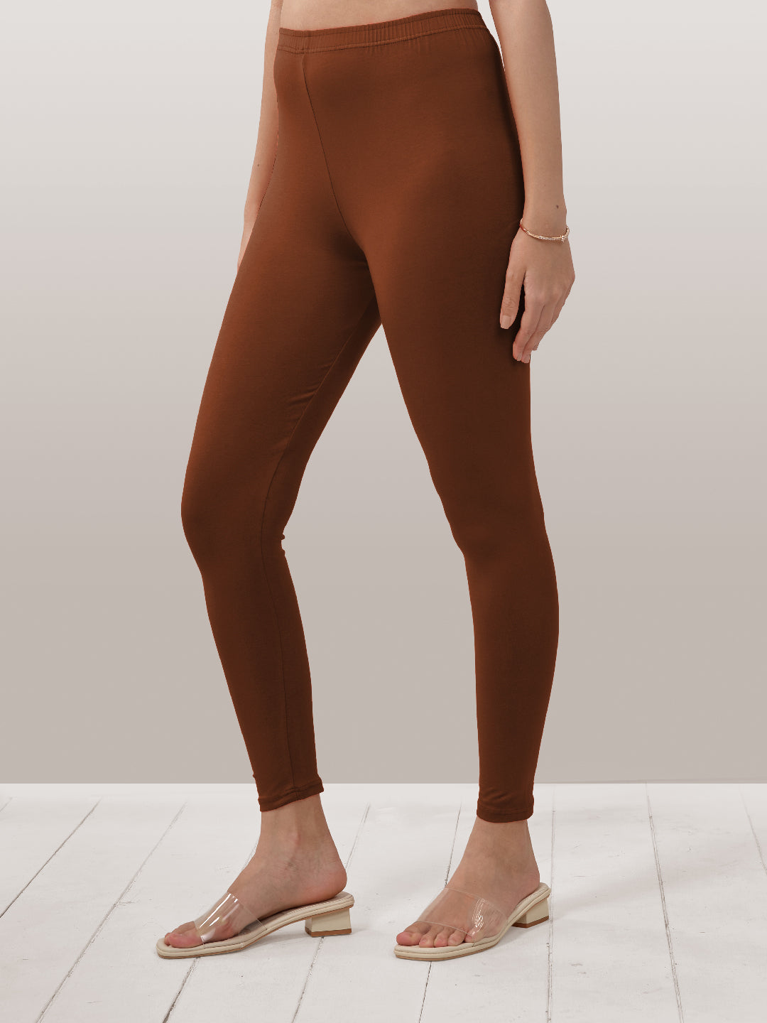 Brown Ankle Length Leggings