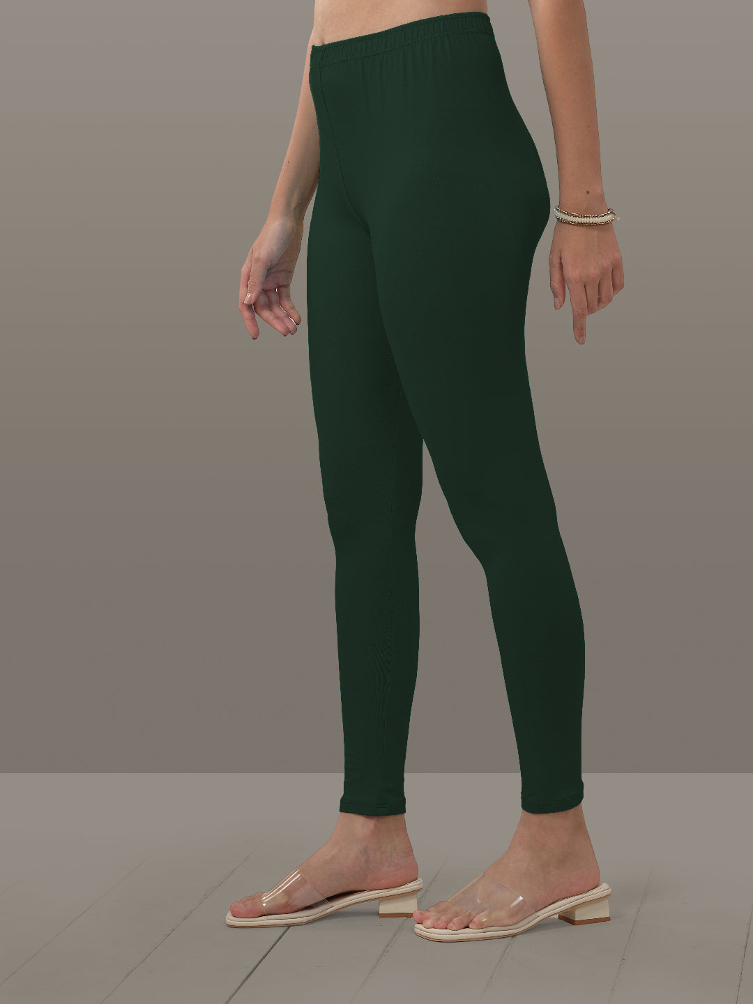 Green Ankle Length Leggings