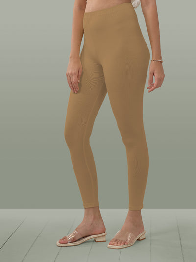 Brown Ankle Length Leggings