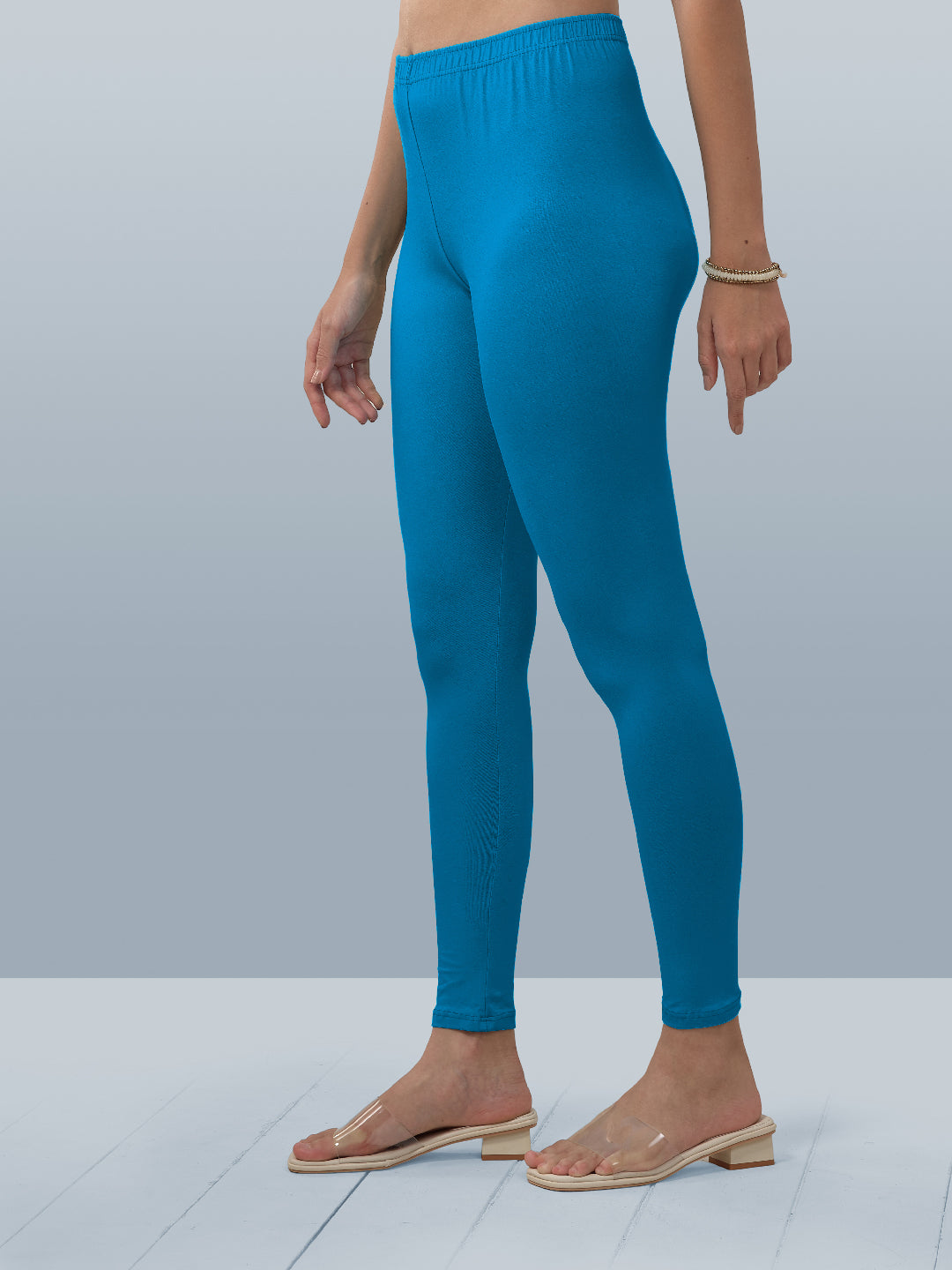 Blue Green Ankle Length Leggings