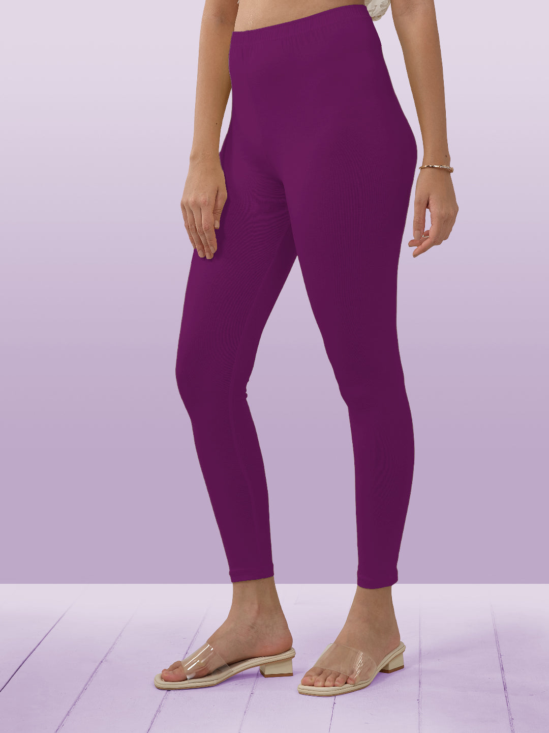 Dark Pink Ankle Length Leggings